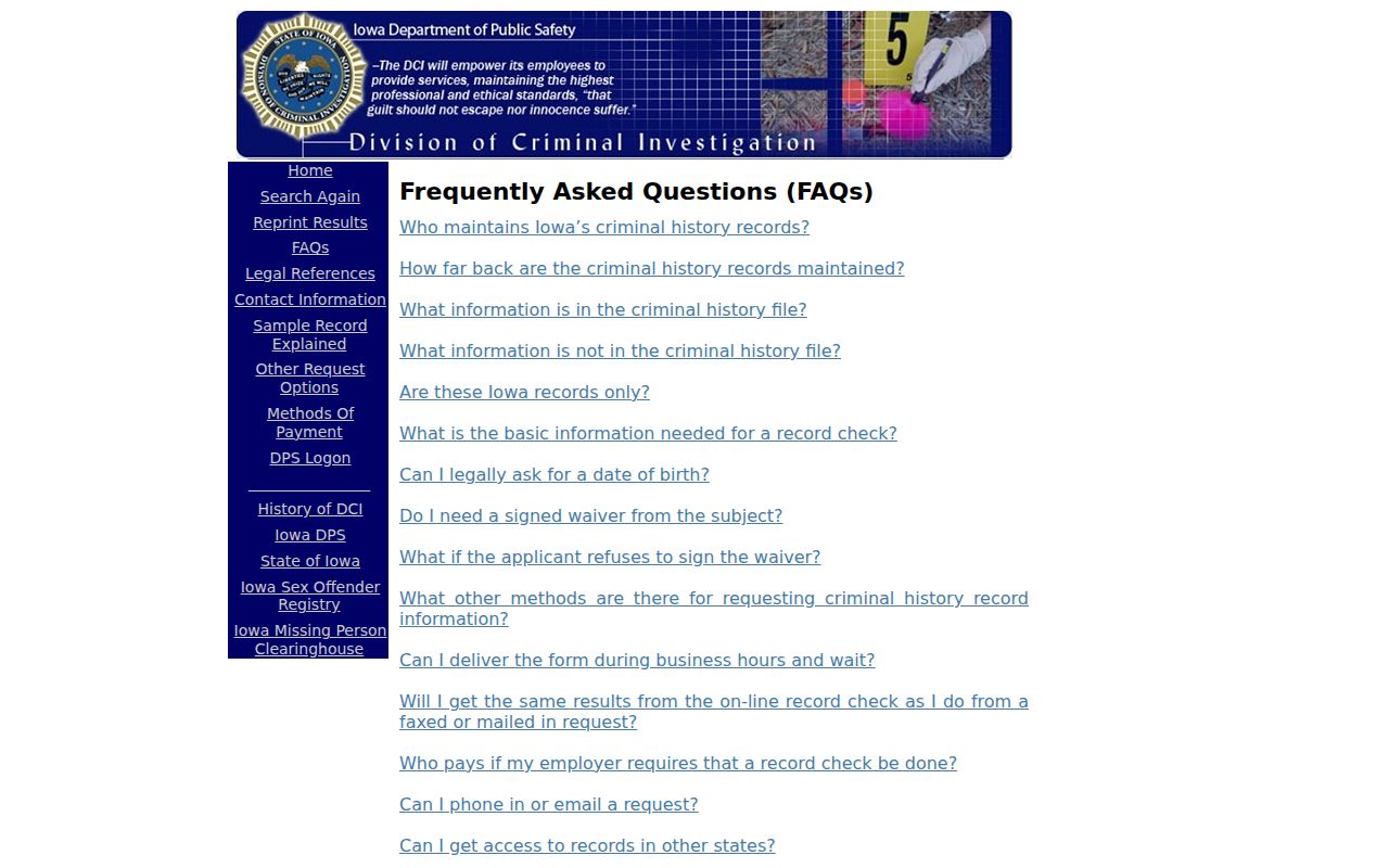 Cherokee County arrest search DCI record check FAQ