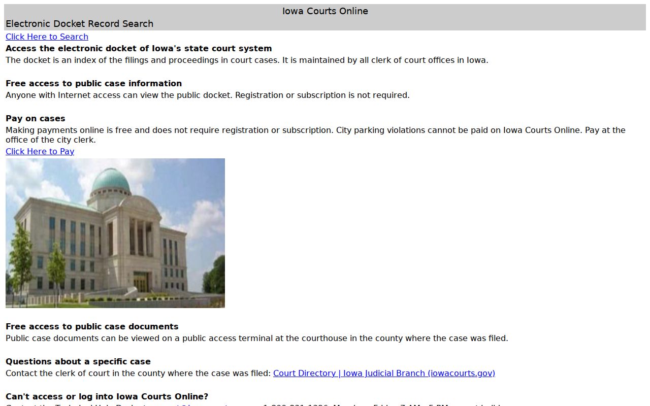 Cherokee County court case lookup on Iowa Courts Online
