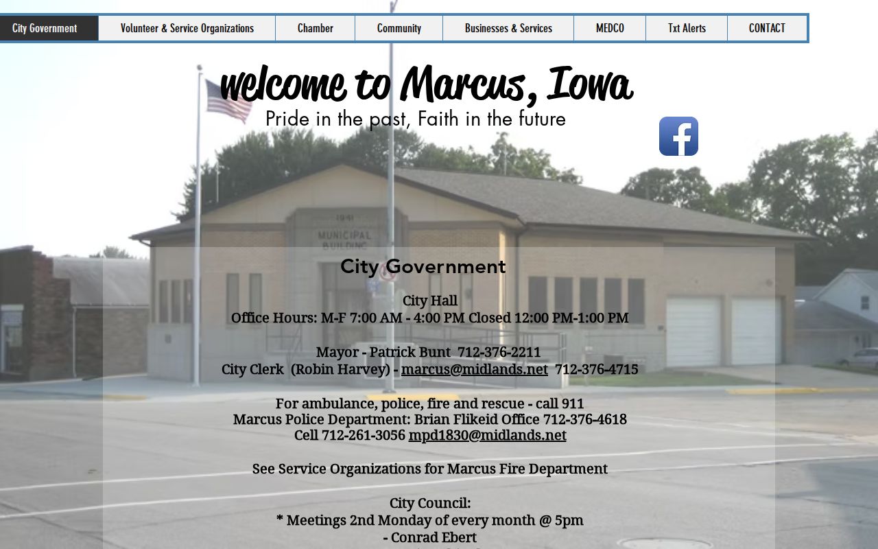 Marcus criminal records contact information at City Hall and Police Department